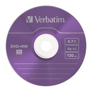 DVD+RW 4.7GB 4x Slim 5pz VERBATIM ColorMix SERL ReWritable