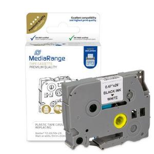 BROTHER NASTRO NERO su BIANCO 12mm x 8mt LAMINATO TZ231/TZe231 COMPATIBILE - MRBTZ231