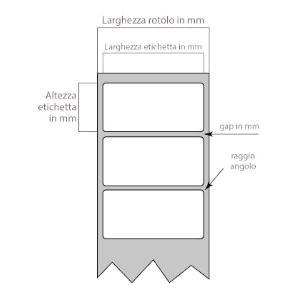 ROTOLO da 1000 ETICHETTE CARTA ADESIVE BIANCHE anima 75mm 150x105 (1000 et/rotolo)