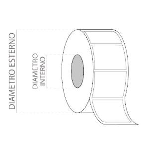 ROTOLO da 1000 ETICHETTE CARTA ADESIVE BIANCHE anima 75mm 150x105 (1000 et/rotolo)