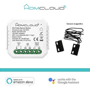 Homcloud Modulo Cancelli/Garage ed Elettroserrature Wi-Fi 1CH incasso