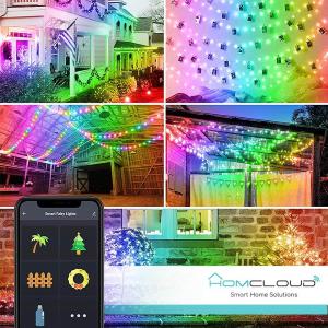 HomCloud Stringa di Luci decorative a Led Smart OUTDOOR RGB-IC Wi-Fi+Bluetooth 10M IP65