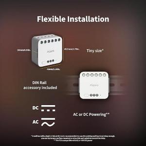 Aqara Modulo Relè Doppio T2 Zigbee - Luci/prese/tapparel/garage + contatto pulit