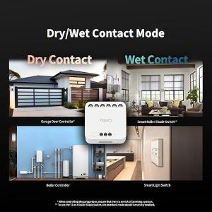 Aqara Modulo Relè Doppio T2 Zigbee - Luci/prese/tapparel/garage + contatto pulit