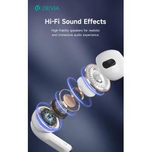 Devia Auricolari Airbuds Pods3 TWS EM410 BT 5.3 Carica Wireless Bianchi