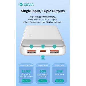 Devia Power bank completamente compatibile 22,5 W con display digitale 10000 mAh Nero