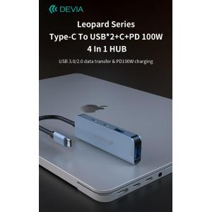 Devia HUB 4 in 1 da tipo C a USB*2+C+PD 100 W serie Leopard
