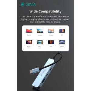 Devia HUB 4 in 1 da tipo C a USB*2+C+PD 100 W serie Leopard