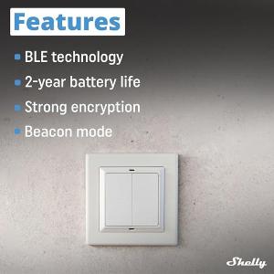 Shelly BLU Wall Switch 4 (Stand Alone) - Pulsante a muro senza fili 4 tasti